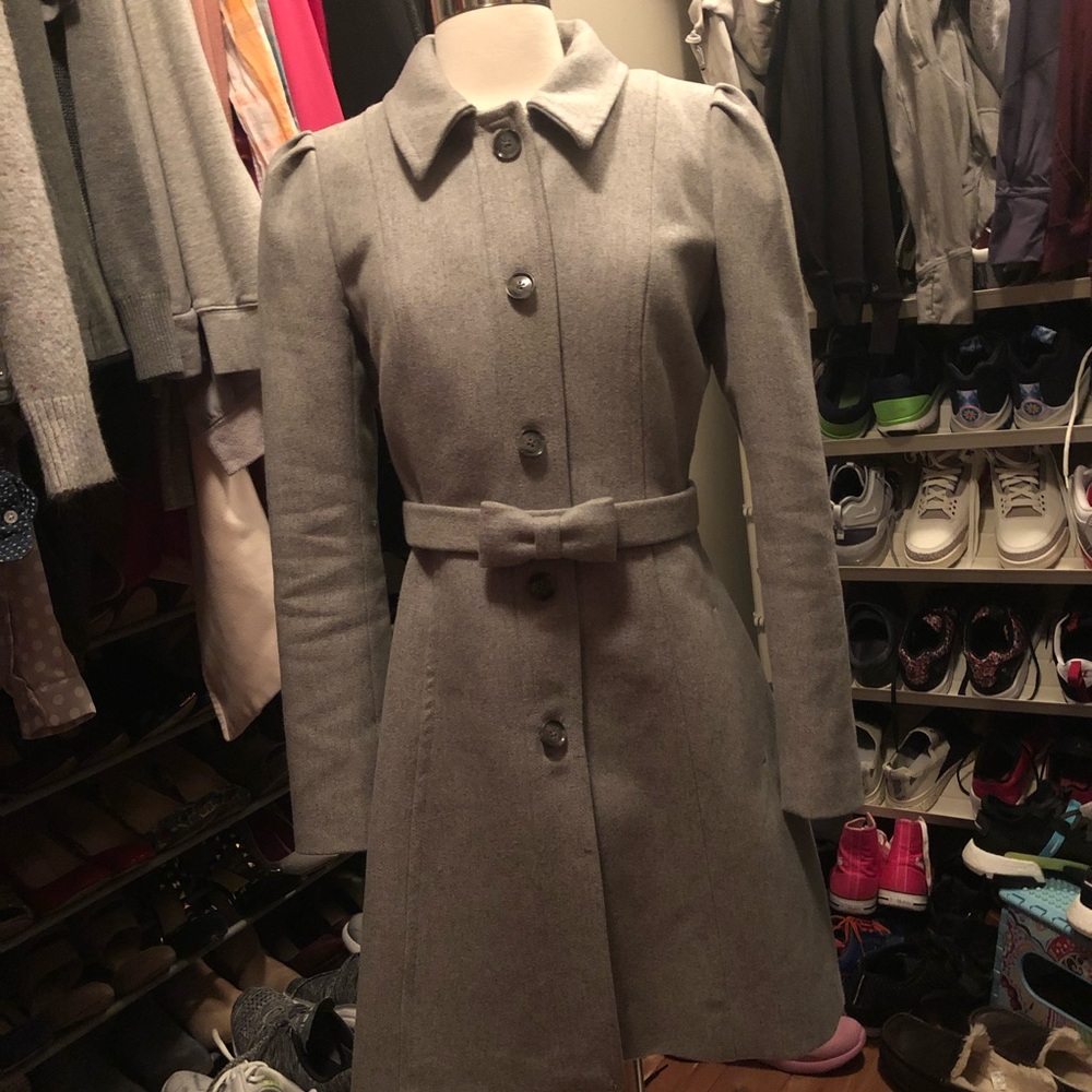 Banana Rebublic Wool Blend Coat with Bow Belt - S